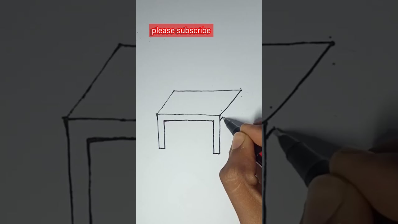 table drawing easy #shorts #3d #art #drawing
