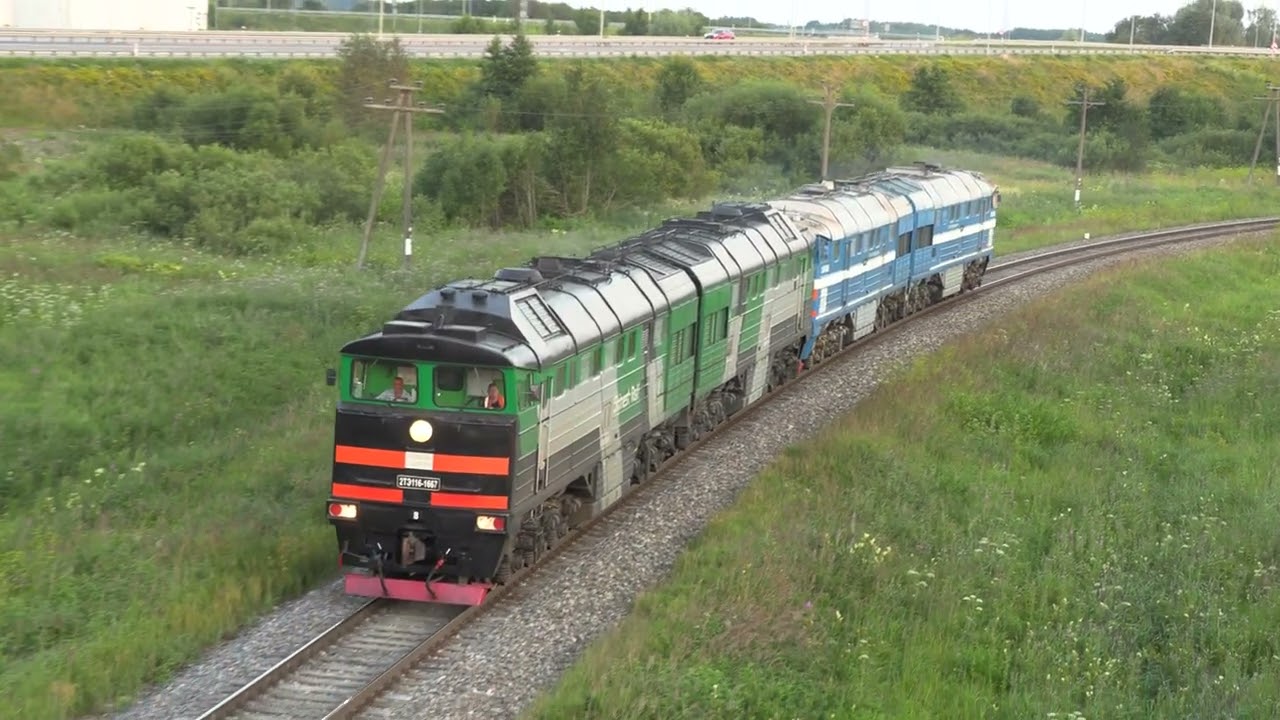 Тепловозы 2ТЭ116-1667+1034 близ ст. Маарду / 2TE116-1667+1034 near Maardu station