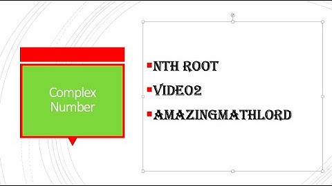 Nth Root of Unity- Video -2 Complex Number -AA HL
