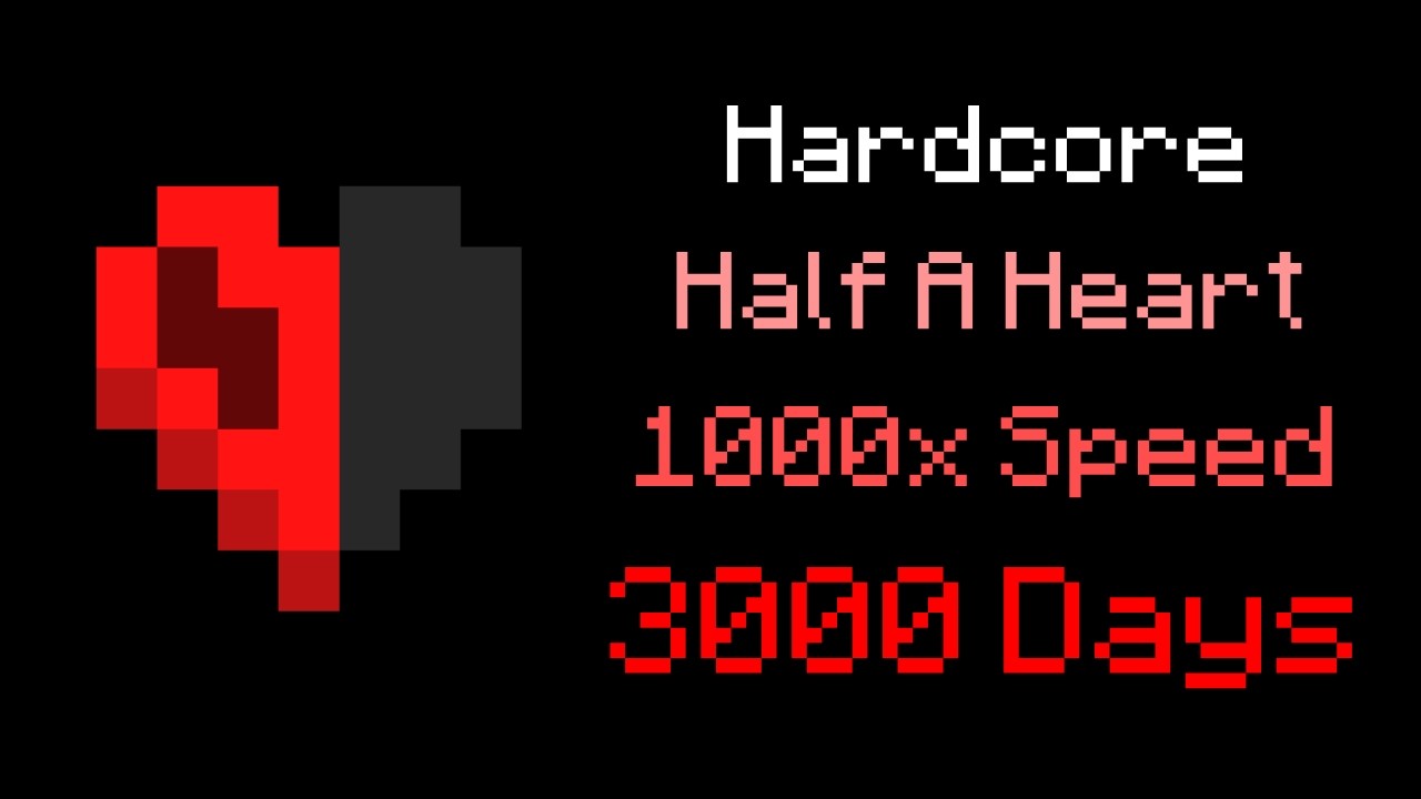 I Beat Hardcore Minecraft at 1000x Speed on Half A Heart