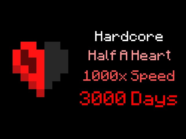 I Beat Hardcore Minecraft at 1000x Speed on Half A Heart - YouTube