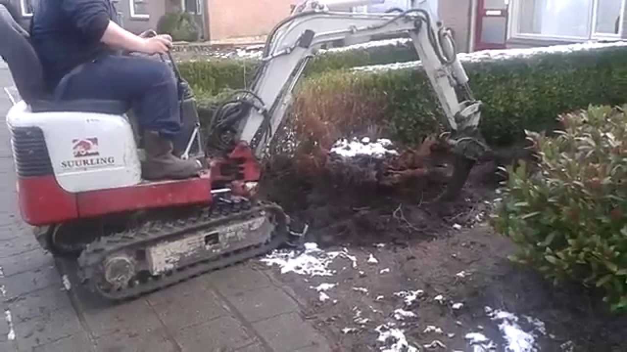 stobben rooien met kraan