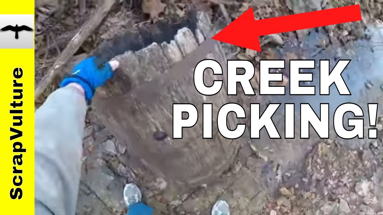 WHISKEY BARREL Score!! CREEK PICKING for Treasure & Scrap metal! FOUND a natural Water Spring Oasis!