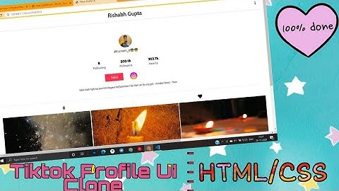 Tiktok Profile UI Clone | Pure CSS/HTML | Web Tutorials | Rishuu Gaming and Coding |