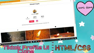Tiktok Profile UI Clone | Pure CSS/HTML | Web Tutorials | Rishuu Gaming and Coding |