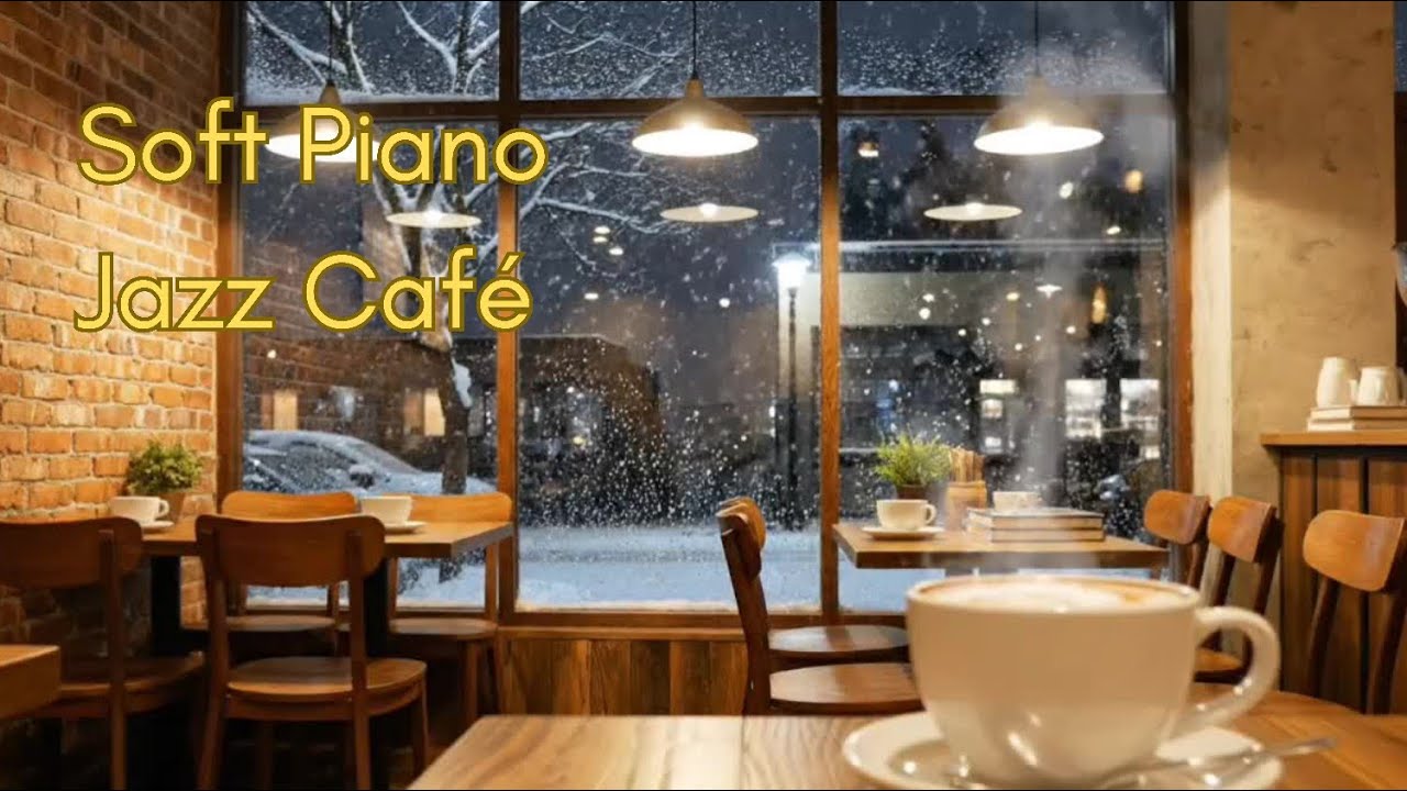 Cozy Winter Coffee Shop Ambience with Soft Piano Jazz Music for Relax ...