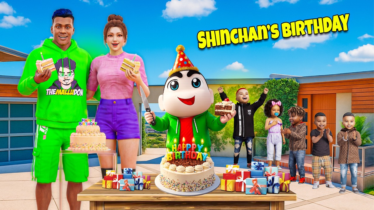 Shinchan's BEST Birthday Ever! 😍 Franklin Surprises Him with KFC & Movie Fun | GTA 5 Malayalam