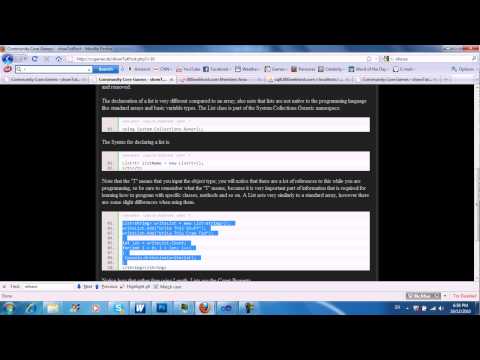 HotNoobs C# tutorial - Lesson 16 - Lists