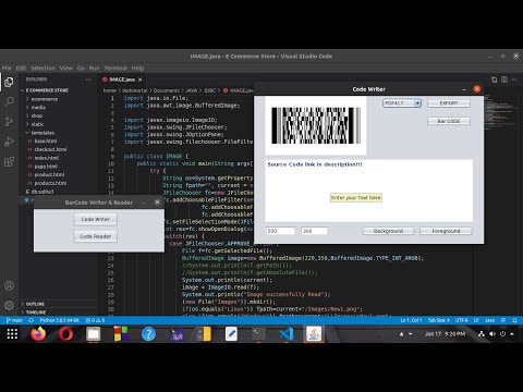 Bar Code editor & reader in Java-SE 8 using swing designer