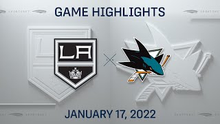 NHL Highlights | Kings vs. Sharks - Jan. 17, 2022
