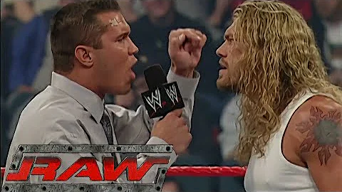 Randy Orton Gets Confronted By Edge After Backlash (Championship Celebration) RAW Apr 19,2004