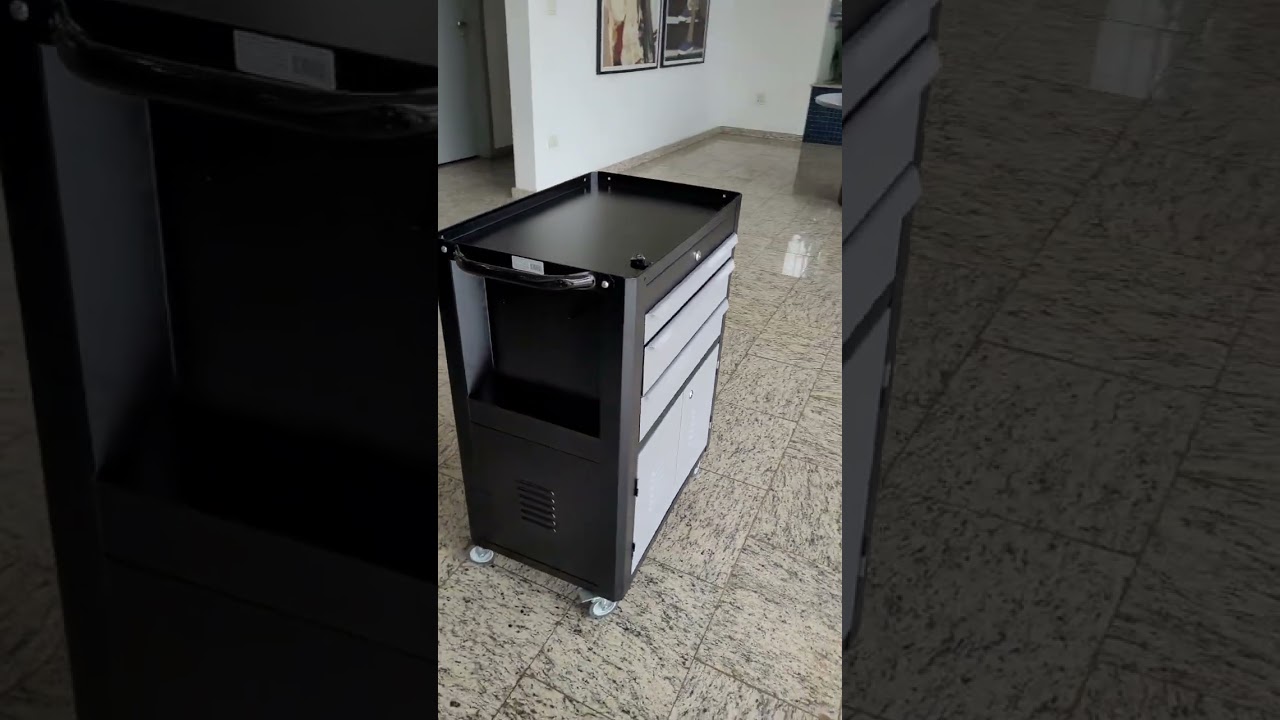 Carrinho Fechado p/ Ferramentas com 03 Gavetas Cinza FERCAR