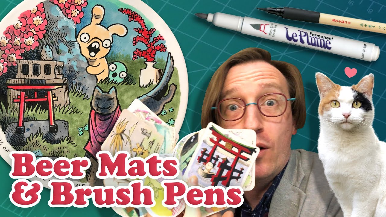 Drink coaster illustration, tool talk, and a cat shrine! · Draw & Chat
