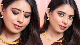 தமிழில் மேக்கப்: Indian Wedding Guest Makeup Tutorial in Tamil | saree makeup look in tamil