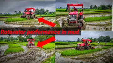 Mahindra yuvo tech plus 585di 4wd 7feet rotavator mud performance #4wdtractor #tractorvideo #tractor