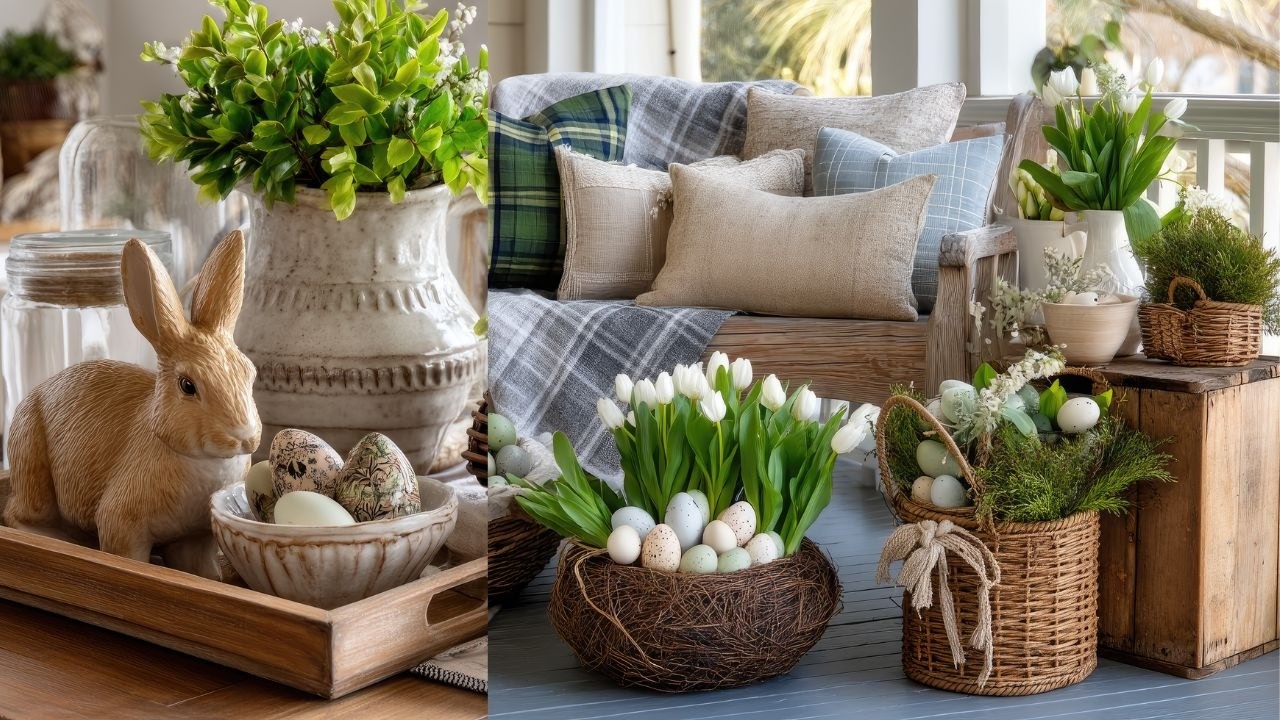 Spring Easter Decoration Ideas 2026 | Green Rustic Vintage Home
