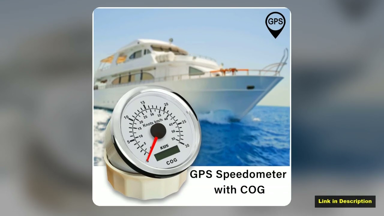 KUS 85mm Universal GPS Speedometer Speed Gauge with Course over ground for Boat Yachts with Red