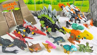 Let's Review dinosaurs Robot Mozasaur, Triceratop, stegosaur, parasaurolopus, Velociraptor, T-Rex214