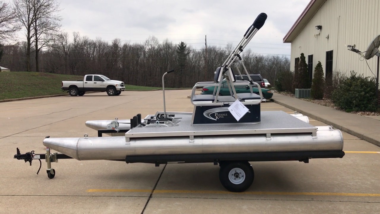 2017 Paddle King PK4400 4Person Aluminum Paddle Boat Navy and Gray