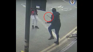 CCTV shows machete man hunting down victim
