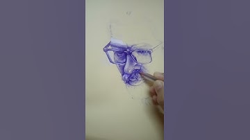 Pen Portrait / Crosshatching #shorts