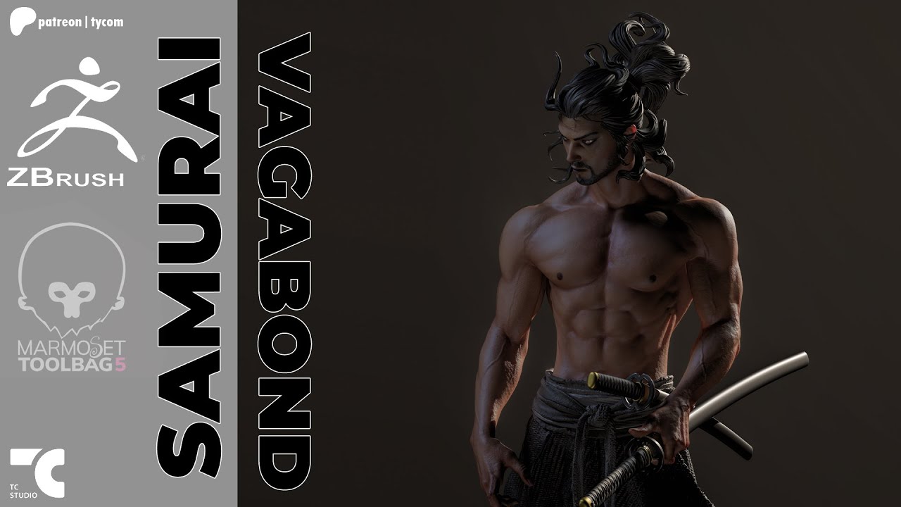 Zbrush-Marmoset | Create a Samurai with Zbrush - Miyamoto Musashi - Vagabond