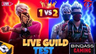 FREE FIRE LIVE GUILD TEST | FF LIVE TEAM CODE | FF BINDAS GAMER #freefirelive #fflive #fflivestream