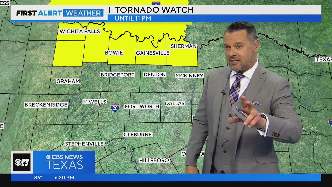 Tornado watch in effect for parts of North Texas until 11 p.m. - YouTube