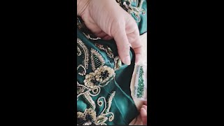 hand embroidery:beautiful flower with beads/shorts تنبات العقيق باليد