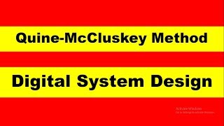 Quine McCluskey Algorithm or Method