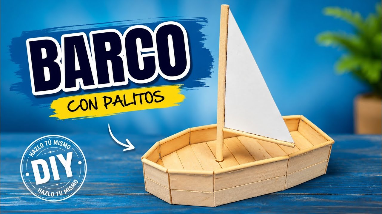 BARCO hecho con palitos de helado - boat made from ice cream sticks