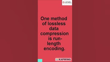 What is Run Length Encoding Computer Science O-Level 2210