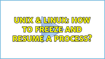 Unix & Linux: How to freeze and resume a process?