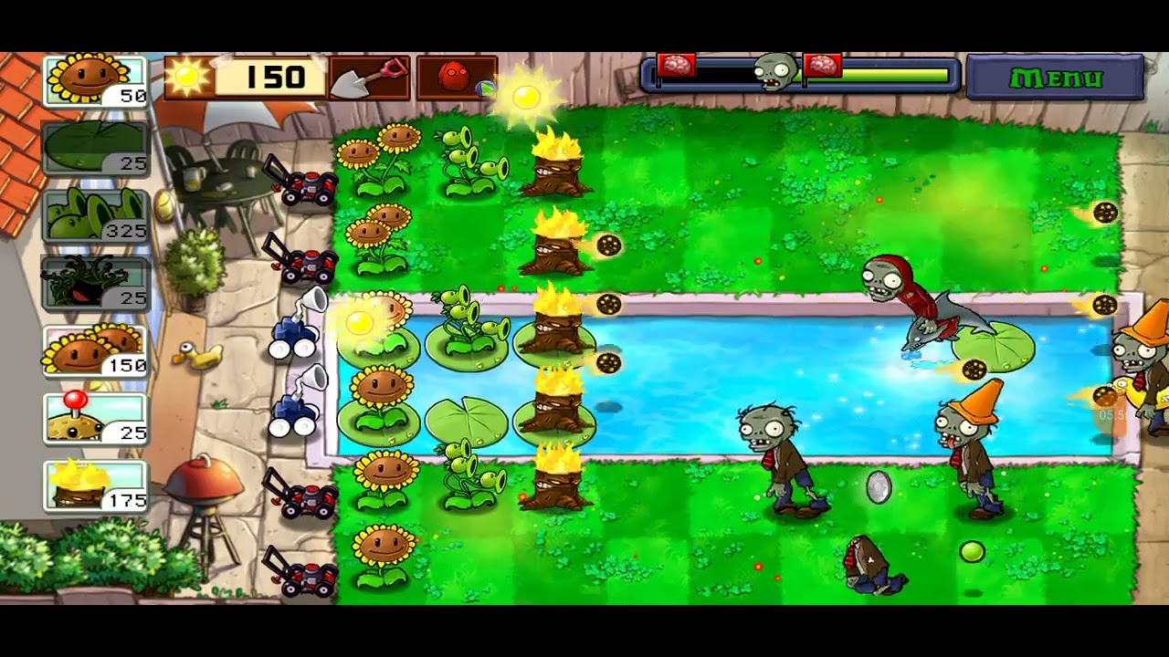jogando plantas versus zombies parte 9 - YouTube