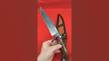 Feather Damascus Sub-Hilt Bowie with Birdseye Maple by Andrew Blomfield, M.S.