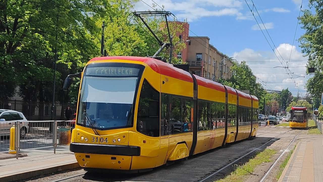 Linia 77 - Pesa 120N Tramicus #3104 ( Tramwaje Warszawskie )