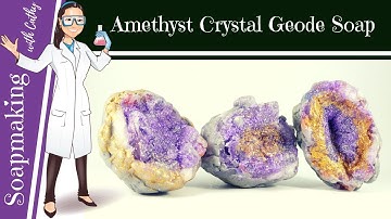 Amethyst Crystal Geode Soap Making soap DIY beginners easy how to soap making  melt & pour tutorial