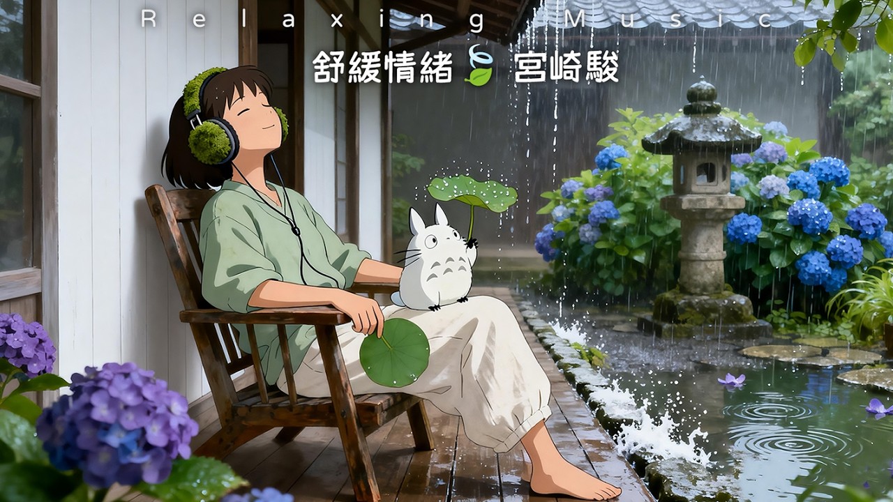 🍀60分鐘宮崎駿輕音樂☀️雨會慢慢帶走今天的疲憊｜舒緩情緒 • 純鋼琴陪伴🌿Relaxing Music