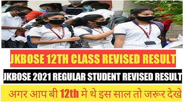 JKBOSE 12TH CLASS REVISED RESULT DECLARED 2021 ANNUAL REGULAR /////////