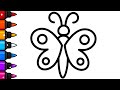How To Draw Simple Butterfly For Kids | Butterfly Drawing Step By Step | Butterfly Drawing Easy |