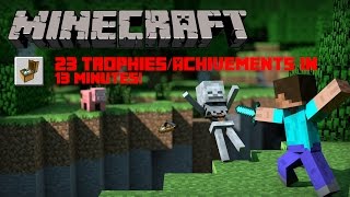 Minecraft - 23 Trophies under 13 minutes || ps4, psvita/pstv