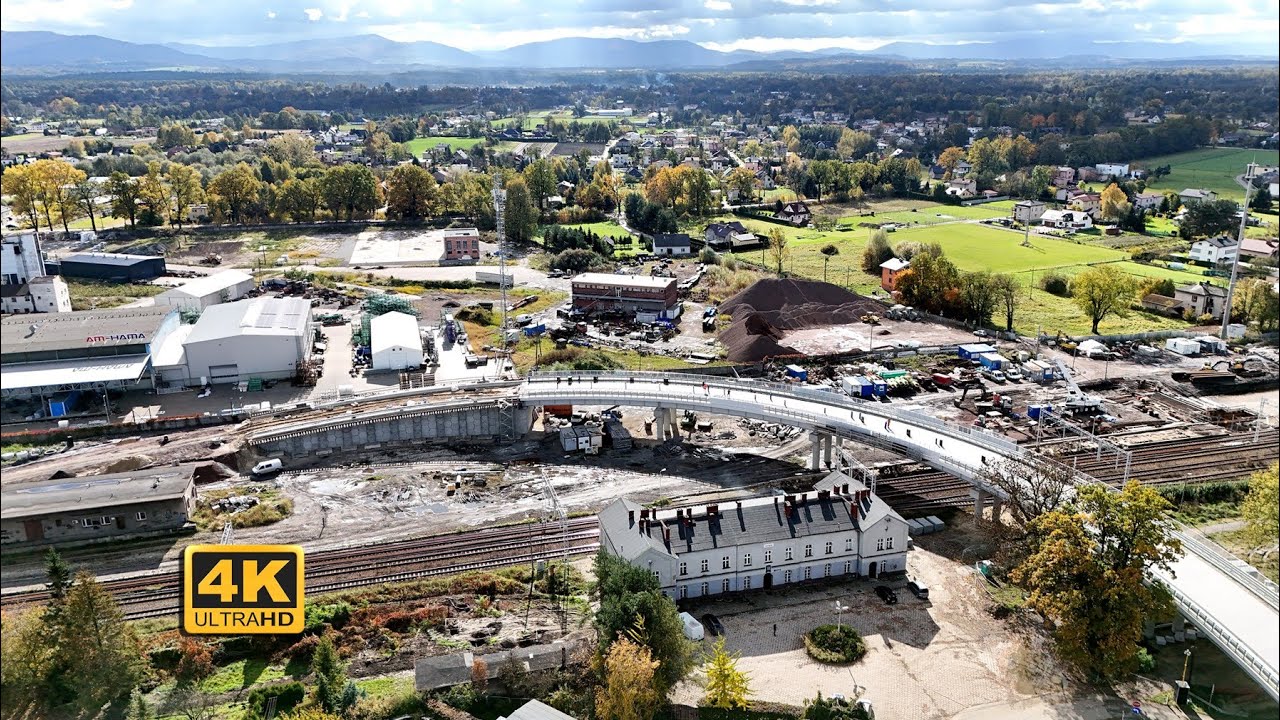 Budowa wiaduktu w Chybiu - Październik 2025r [4K]