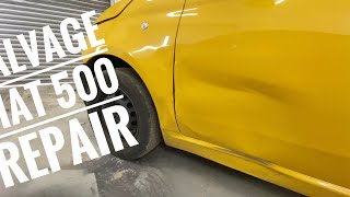 Salvage repair Copart fiat 500 prep work primer and respray