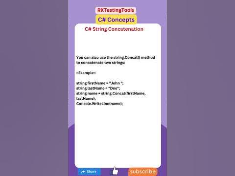 #23 C# String Concatenation - YouTube