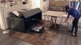 Divano trasformabile Four Seasons by Ozzio - transformable sofa, italian space saving furniture
