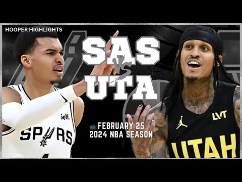 San Antonio Spurs vs Utah Jazz Full Game Highlights | Feb 25 | 2024 NBA Season