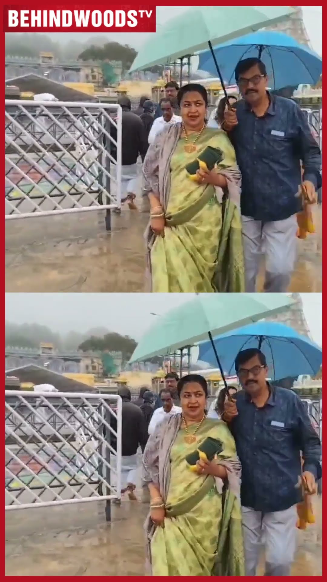 'Hey பார்த்து தம்பி' Photographer-க்கு Alert கொடுத்த Radhika, மழைல திருப்பதி தரிசனம்