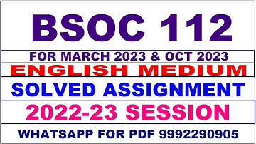 bsoc 112 solved assignment 2022-23 in english | bsoc 112 solved assignment 2022-23 | bsoc 112 2023