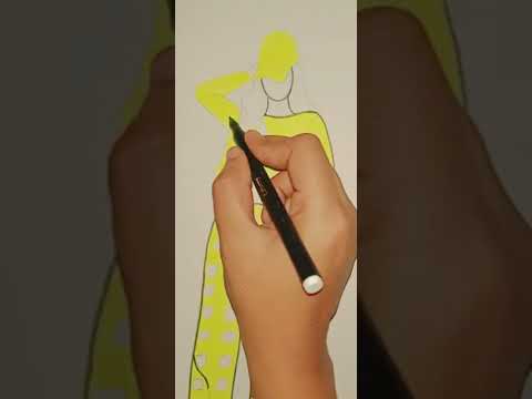 How to draw a girl with beautiful dress | drawing tutorial | fashion sketch