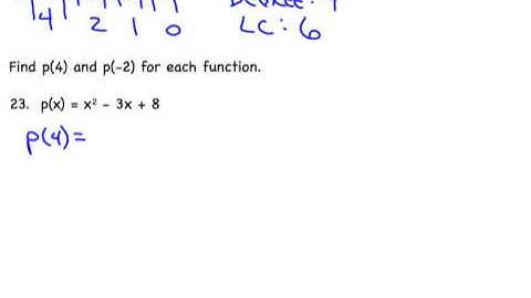 7-1:  Polynomial Functions